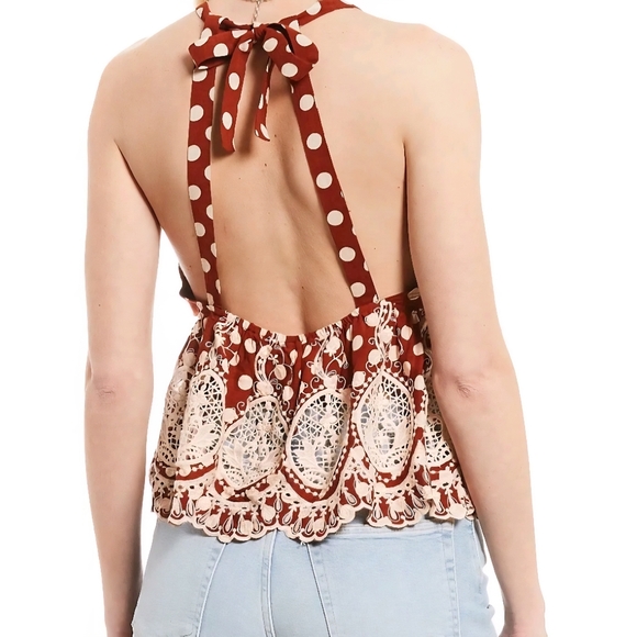 NWOT FP Polka Dot Lace Tank - Picture 8 of 9